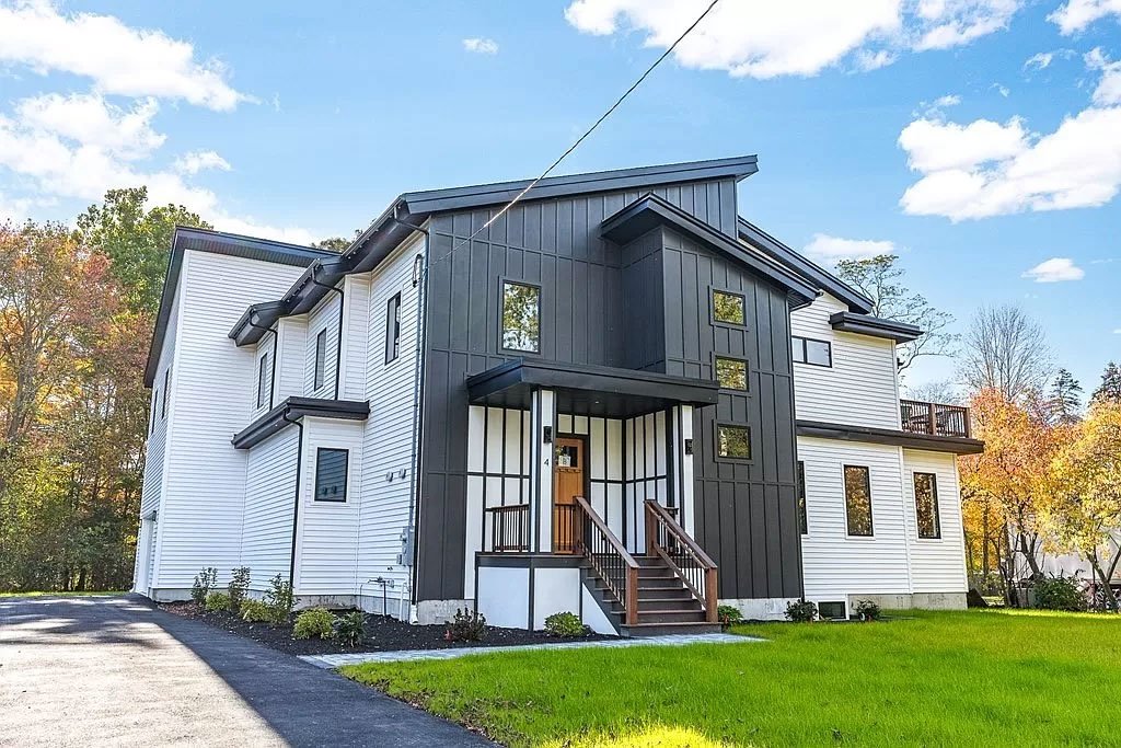 Burlington MA Custom Home Builders Black And White Siding