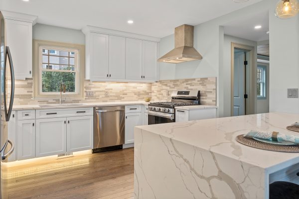 Custom Home Builders MA NH Kitchen With Under Lighting