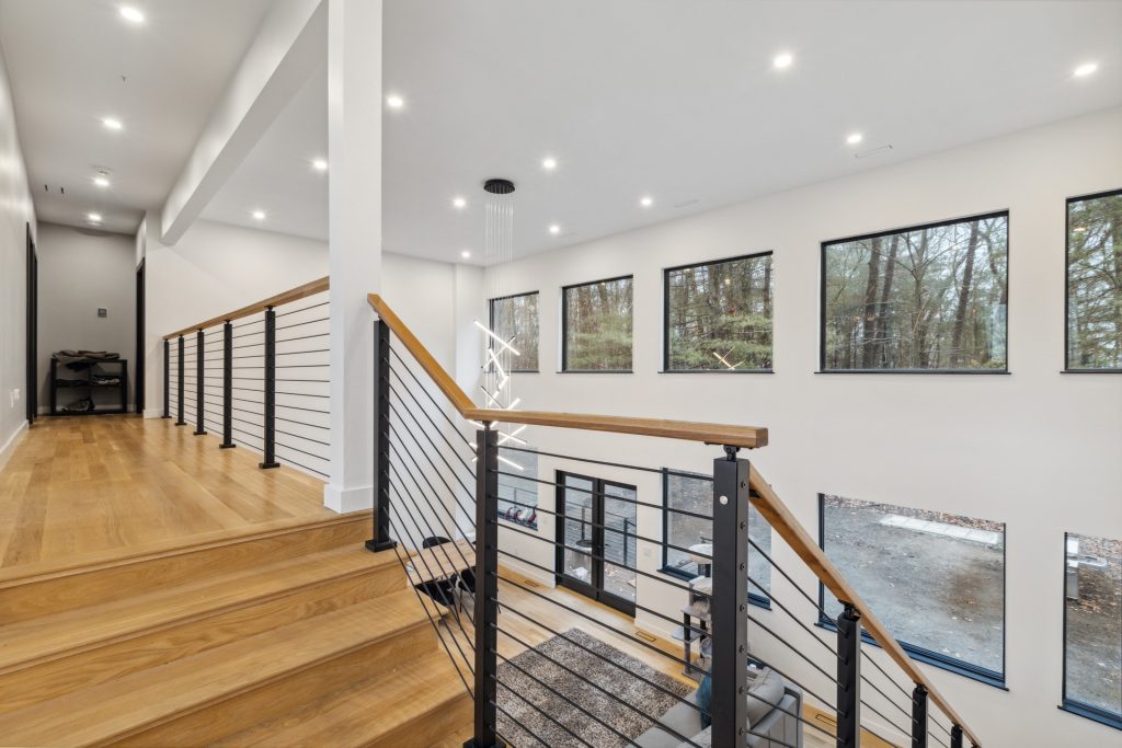 Custom Home Built in Lexington MA- Open Stairway