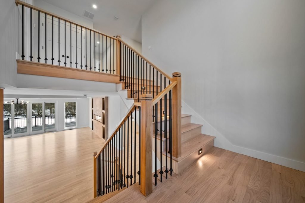 Custom Home Built in Lexington MA- Lighted Stairway