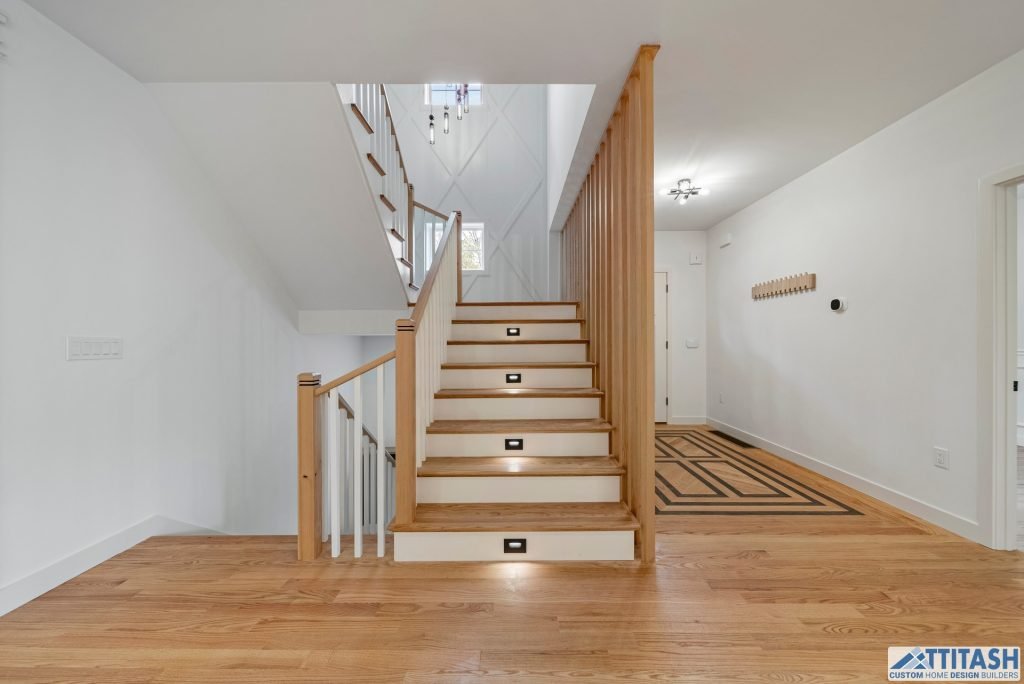 Custom Built Home in Needham MA - Lighted Stairs