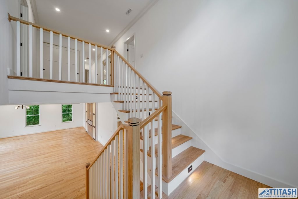 Custom Built Home in Needham MA - Custom Staircase