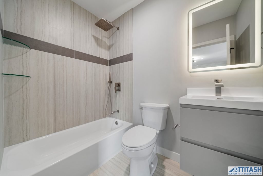 Custom Built Home in Needham MA - Guest Bathroom
