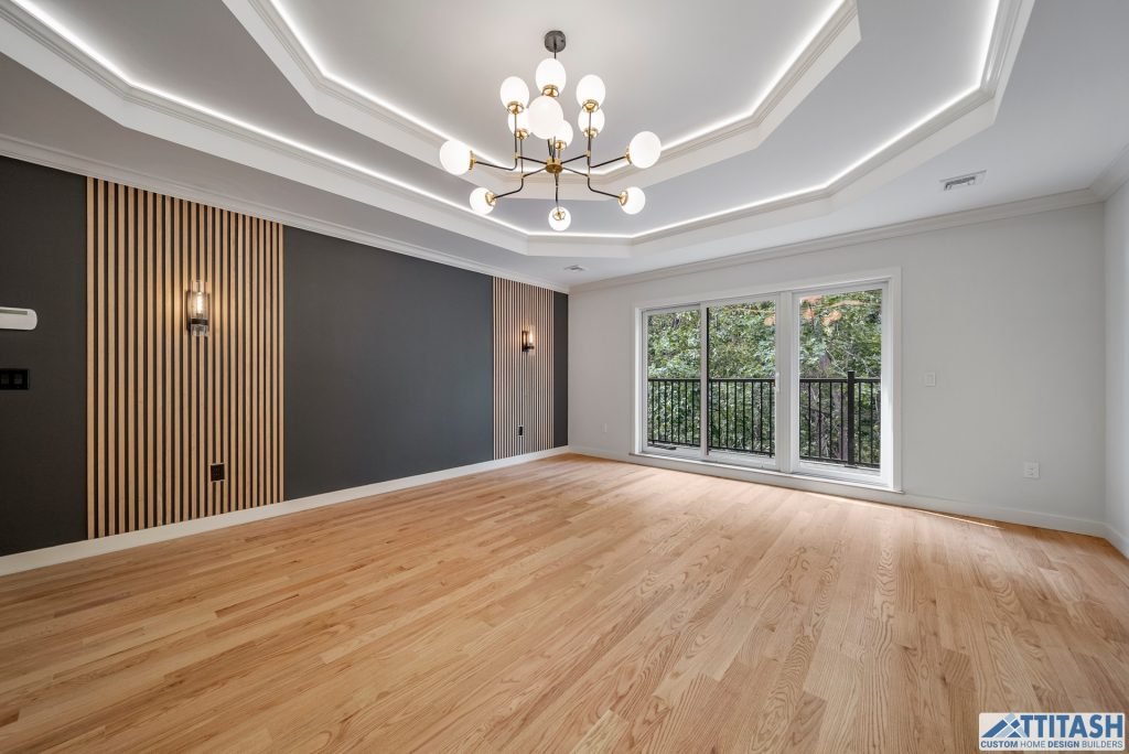 Custom Built Home in Needham MA - Dining Room Tray Ceilings