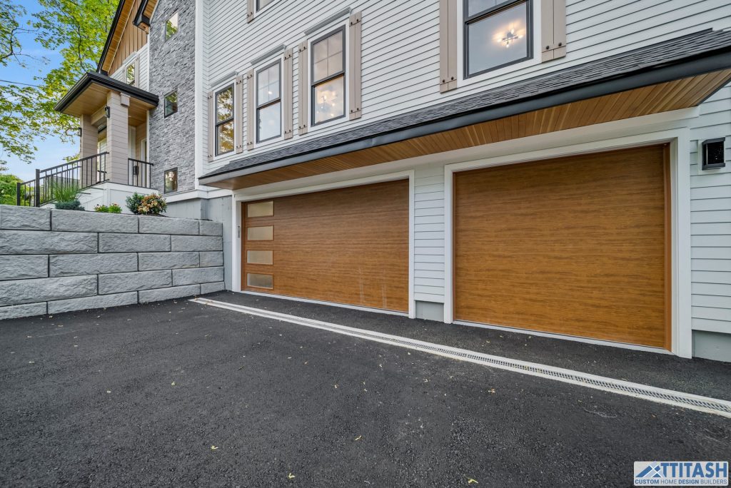 Custom Built Home in Needham MA - Garage Doors