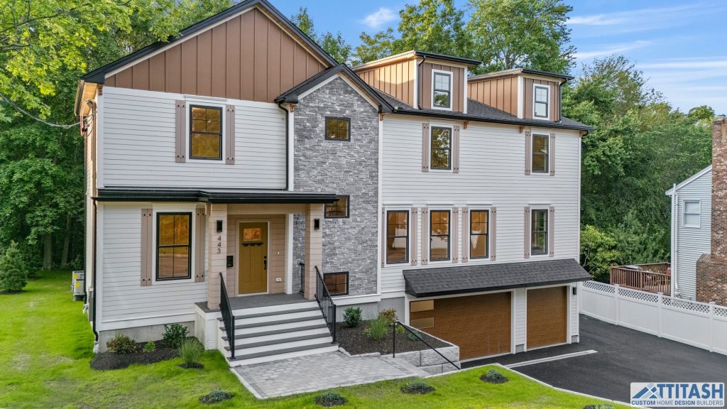 Custom Built Home in Needham MA - Front