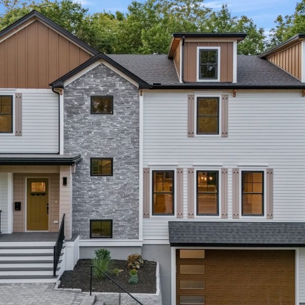 Custom Built Home in Needham MA - Front Exterior