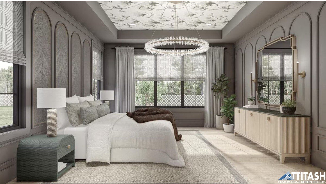 Ridge Chateau Home Design Attitash Custom Homes- Master Bedroom With Tray Ceilings