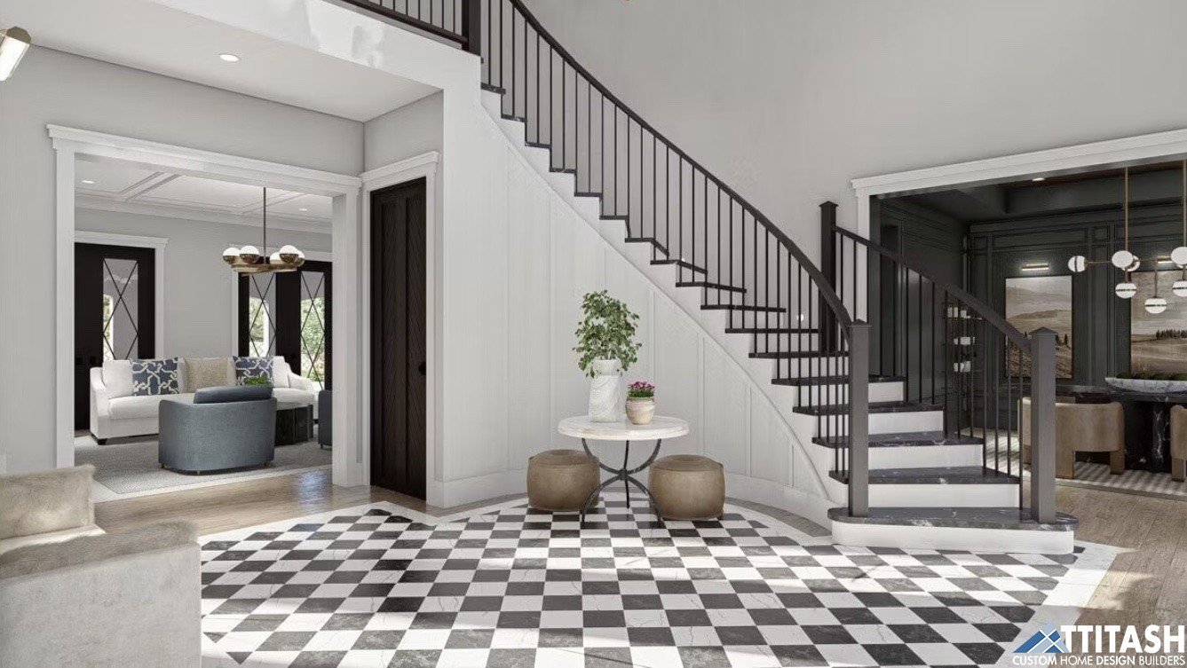 Ridge Chateau Home Design Attitash Custom Homes- Custom Stairway