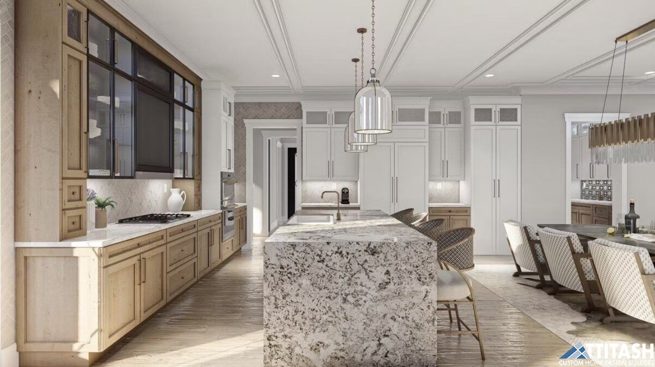 Ridge Chateau Home Design Attitash Custom Homes- Modern Kitchen And Island
