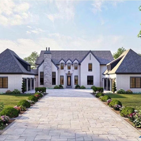 Ridge Chateau Home Design Attitash Custom Homes- Custom Stone Driveway