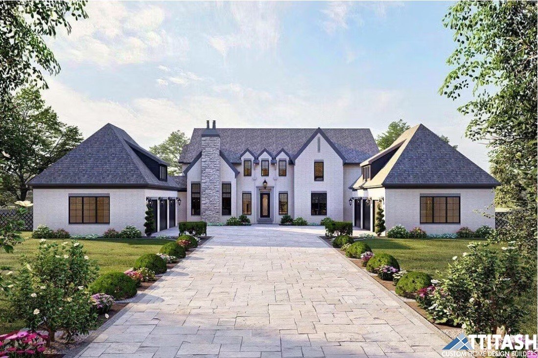 Ridge Chateau Home Design Attitash Custom Homes- Custom Stone Driveway