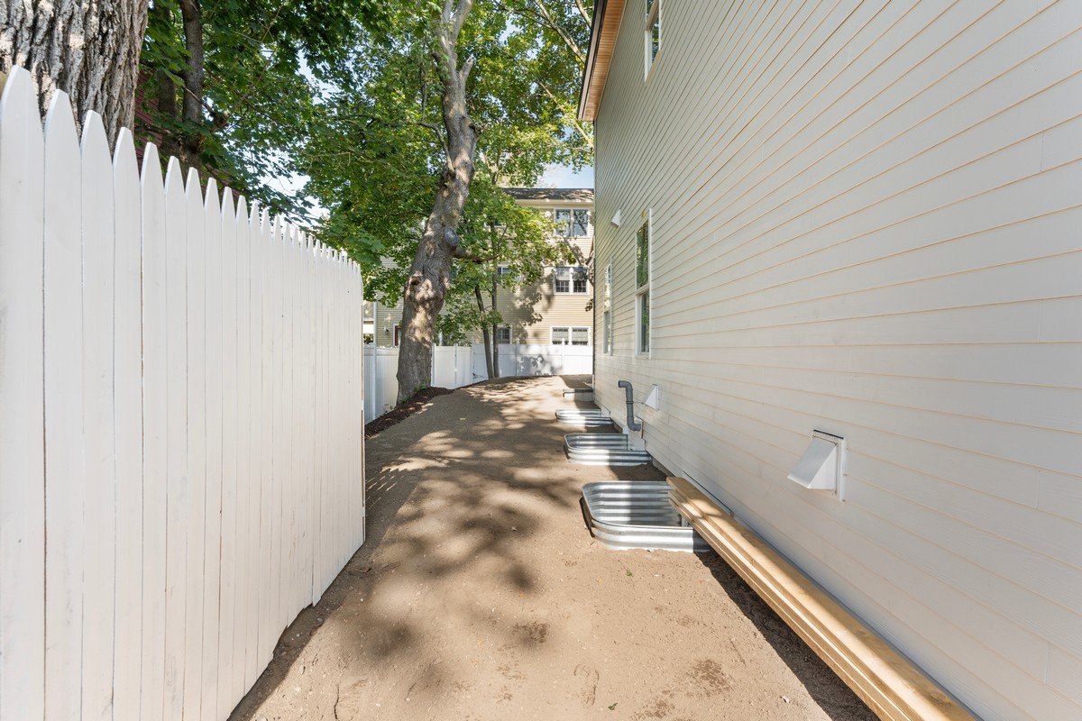 New Construction Duplex in Watertown MA- Side Yard