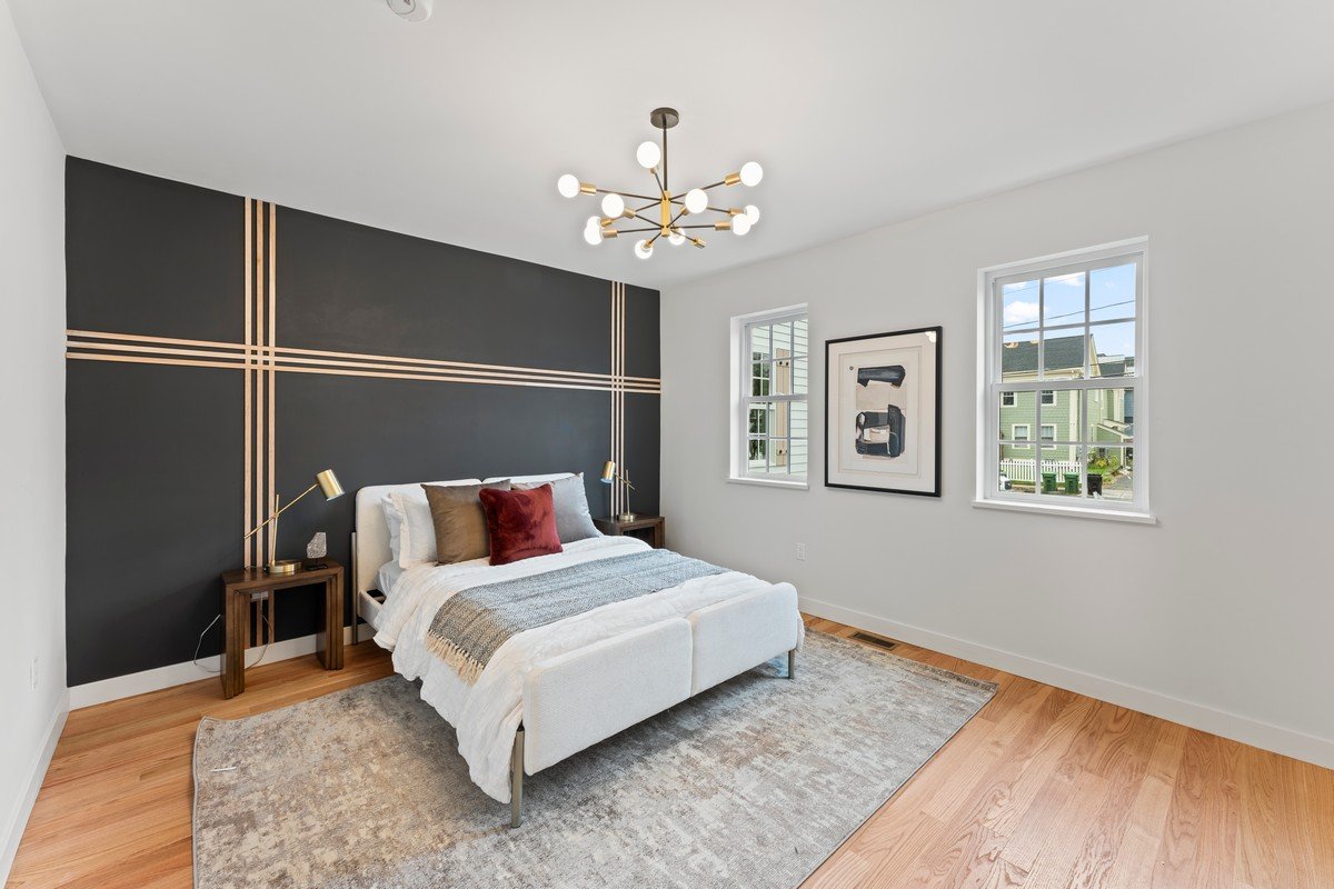 New Construction Duplex in Watertown MA- Modern Bedroom Windows