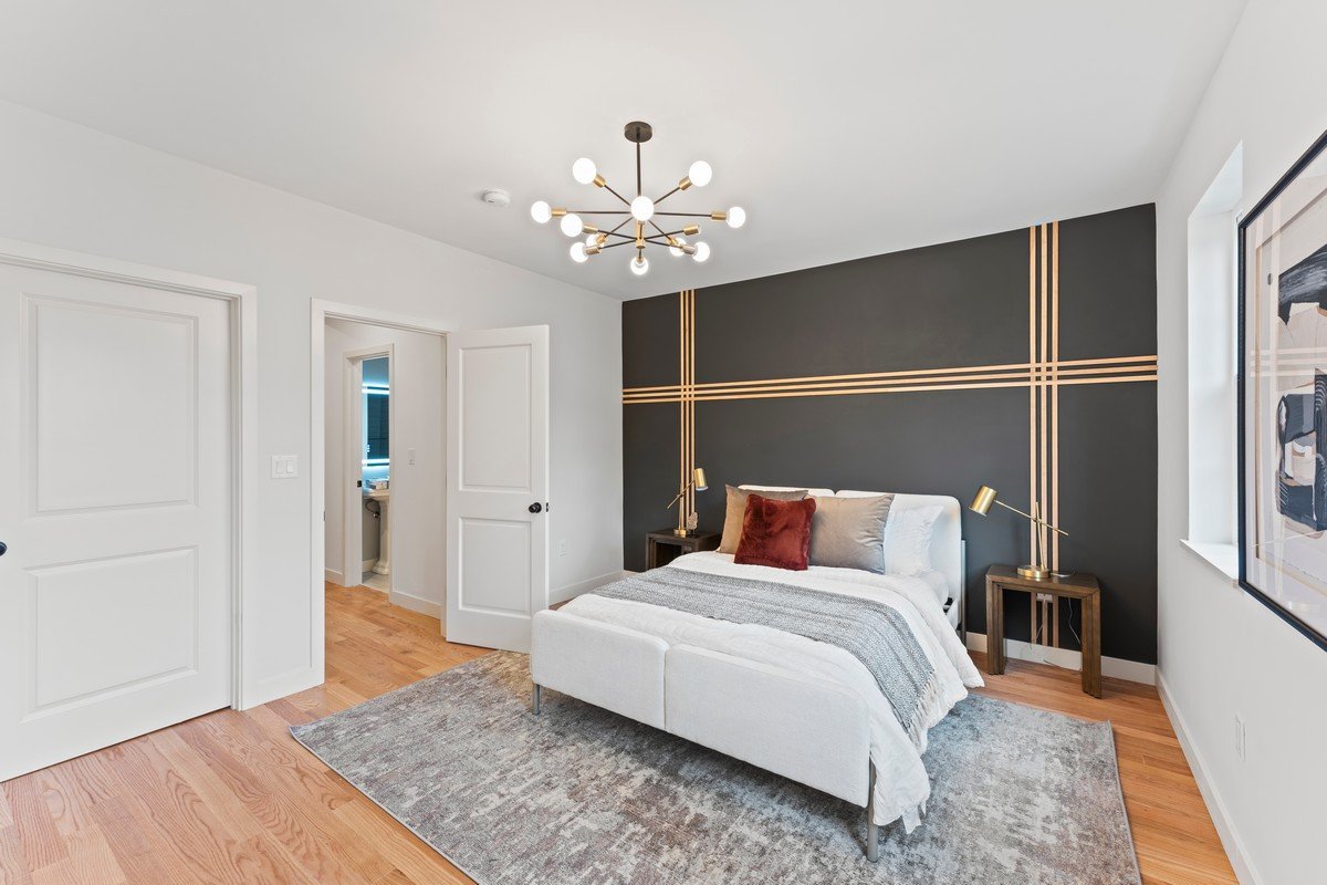 New Construction Duplex in Watertown MA- Bedroom Modern Lighting