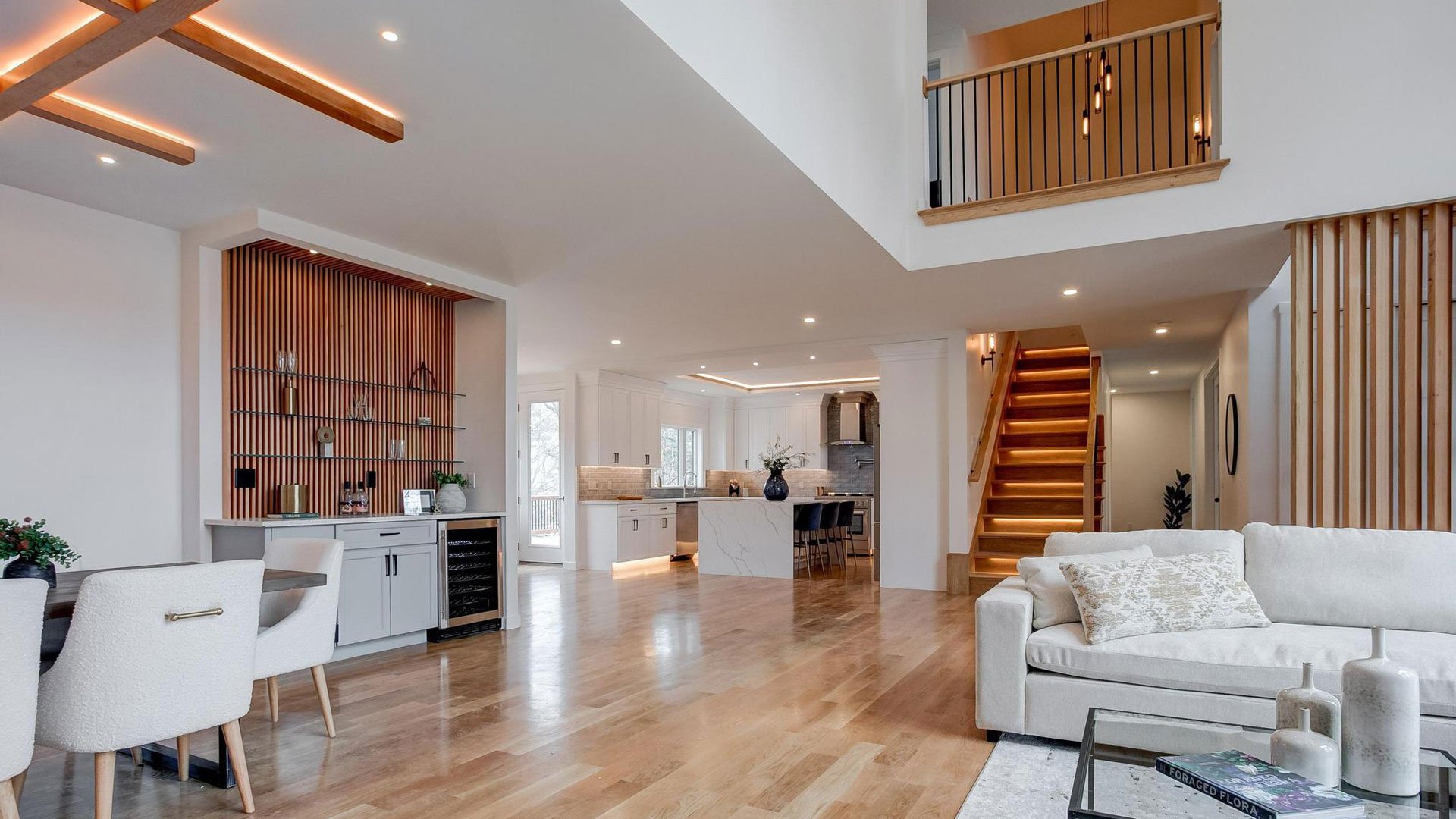Luxury Home Design Builders MA NH- Open Concept Kitchen Living Room & Dining Room